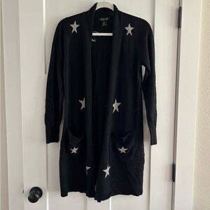Rachel Zoe Star Long Open Cardigan Black Size‎ Small
